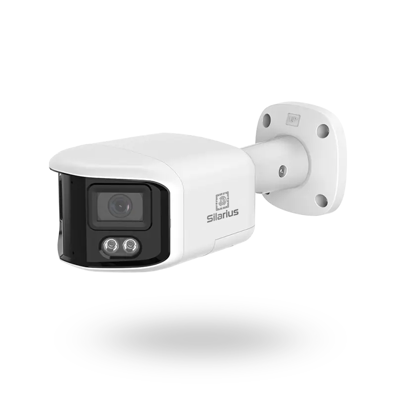 Silarius X SIL-PB8MP28AU 8MP Smart Dual Illumination Panoramic Auto Stitching ONVIF Bullet Network Camera with 2-Way Audio (NDAA Compliant)