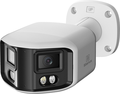 Silarius X SIL-PB8MP28AU 8MP Smart Dual Illumination Panoramic Auto Stitching ONVIF Bullet Network Camera with 2-Way Audio (NDAA Compliant)