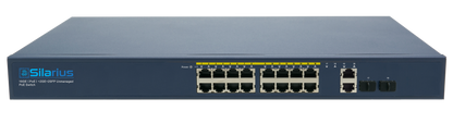 Silarius SIL-A16POE1G150 16 Ports POE+ switch with 16 Gigabit Ports PoE+, 2 Gigabit Uplinks, and 2 SFP Slots Uplink - 150W POE+