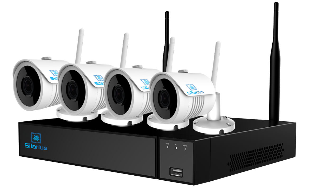 Silarius SIL-4CHNVRWIFI8MPKIT 4-Channel NVR Kit + 4 x 8MP Cameras, Wi-Fi, 4K, 1 Drive Bay